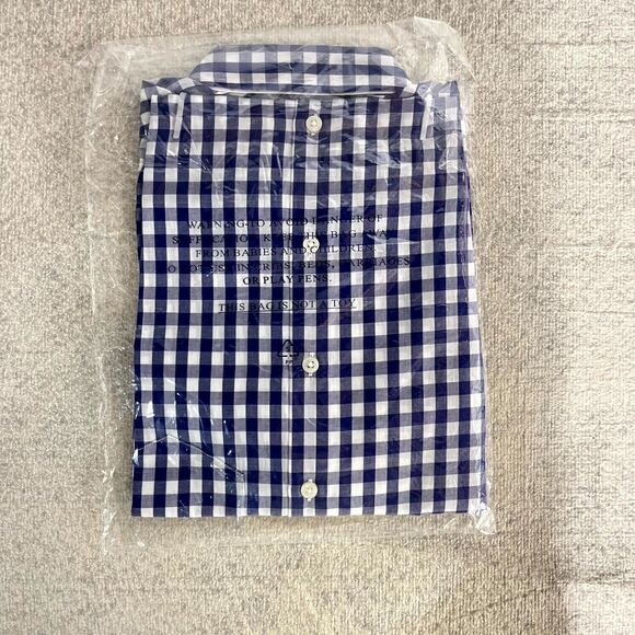 NWT UNTUCKit Ladies Plaid Button Up Long sleeve‎ Shirt Blue/White Belleza Size 2 - Picture 4 of 5